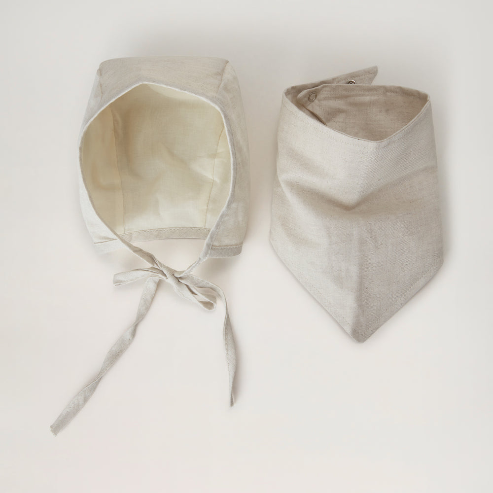 LINEN DROOL BIB- NEW!